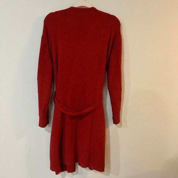 Moussy Front Tie Bright Red Long Robe Women's - Picture 6 of 6
